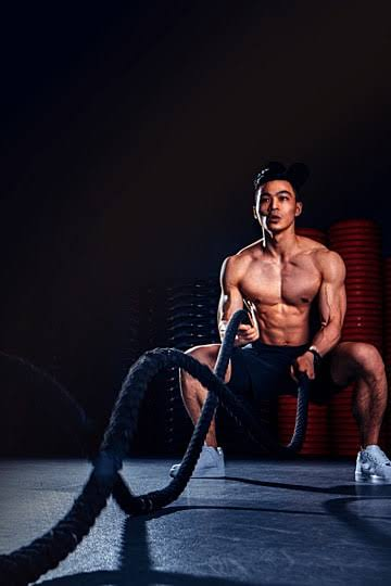 Keto Vera active lifestyle — adult training with battle ropes